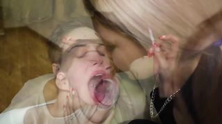 Lickinggirlsfeet footdust eating lesbian slave