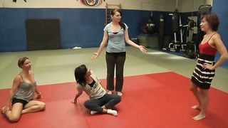 One girl knocks out 3