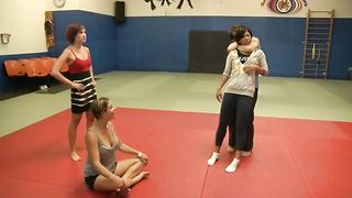 One girl knocks out 3