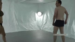 Sexy mixed wrestling