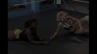 Interracial female wrestling