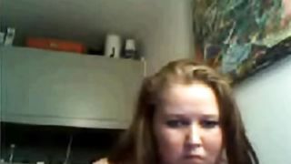 Chubby chick showing her tits on webcam