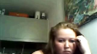 Chubby chick showing her tits on webcam