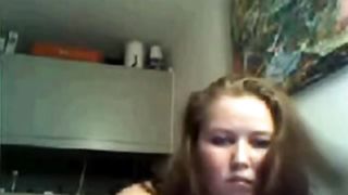 Chubby chick showing her tits on webcam