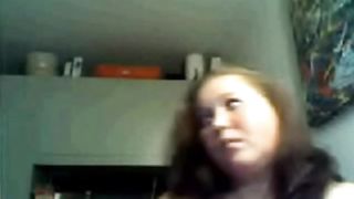 Chubby chick showing her tits on webcam