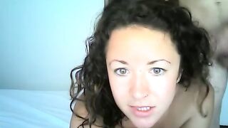 She licks his ass and then he cums on her tits