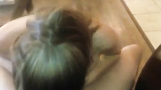 She got on her knees and starts sucking