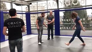 triangle choke out by hot woman