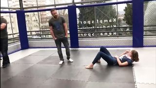 triangle choke out by hot woman