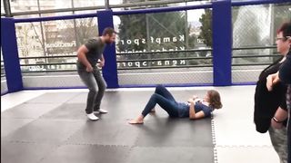 triangle choke out by hot woman