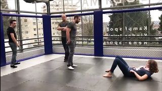 triangle choke out by hot woman