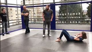 triangle choke out by hot woman