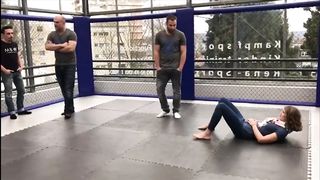 triangle choke out by hot woman