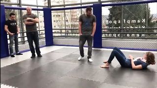 triangle choke out by hot woman
