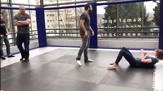 triangle choke out by hot woman