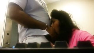 BJ and anal in bank office.