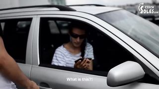 feet worship at parking