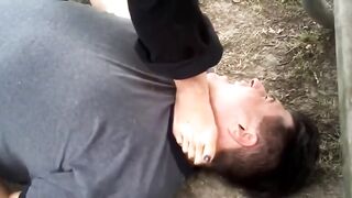 feet worship in public garden