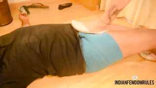Punjabi mistress femdom ballbusting kicks and stomps in femdom session