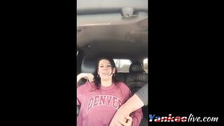 Very cute chick gets fingered to orgasm in back seat 2