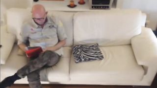 Horny Chubby Babe Seducing her Old Stud Neighbor