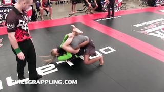 Professional headscissor mixed wrestling sporty girl domination
