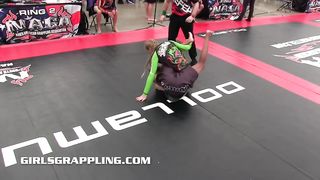 Professional headscissor mixed wrestling sporty girl domination