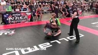Professional headscissor mixed wrestling sporty girl domination