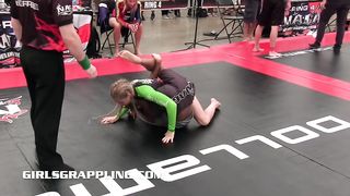 Professional headscissor mixed wrestling sporty girl domination