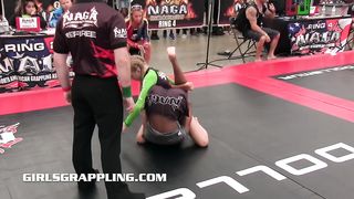 Professional headscissor mixed wrestling sporty girl domination