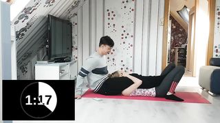 Headscissor challenge beautiful girl vs man