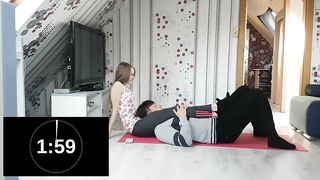 Headscissor challenge beautiful girl vs man