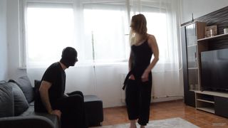 sexy savage girl doninates a guy