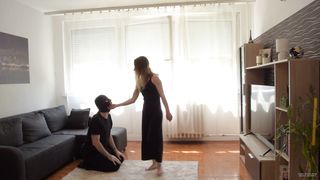 sexy savage girl doninates a guy