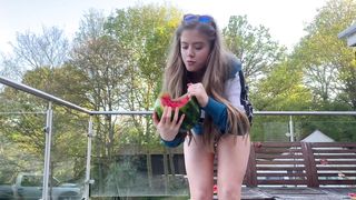 Watermelon scissor challenge
