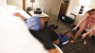 Thick fbb dominates small guy