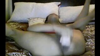 Cute girl plays with herself for the camera