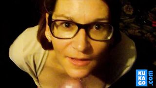 Dirty girl sucking dick on the garage floor.