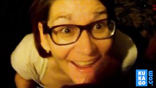 Dirty girl sucking dick on the garage floor.