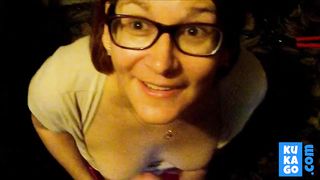 Dirty girl sucking dick on the garage floor.