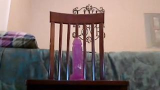 Blonde Bouncing on Dildo and Orgasms
