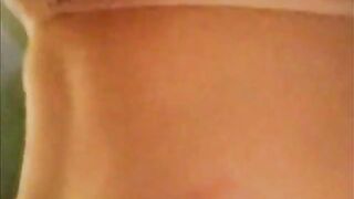 Mature girl rides hubby wearing white mesh bikini