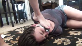 Lesbian tied foot smelling