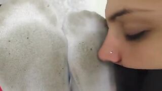 Tied lesbian foot smelling 9