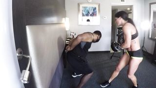 ripped fbb knocks guy around