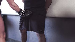 ripped fbb knocks guy around