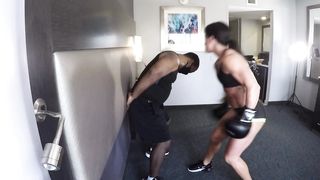 ripped fbb knocks guy around