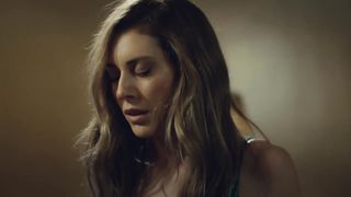 Blonde in night dress vs two guys