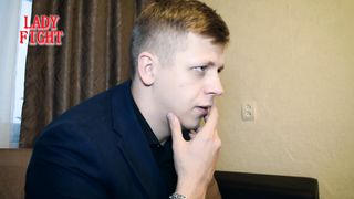 Blonde Girl with Sexy Heels Defeat Guys