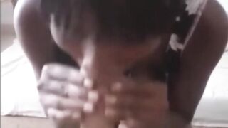 Nubian Princess Worships Big White Cock